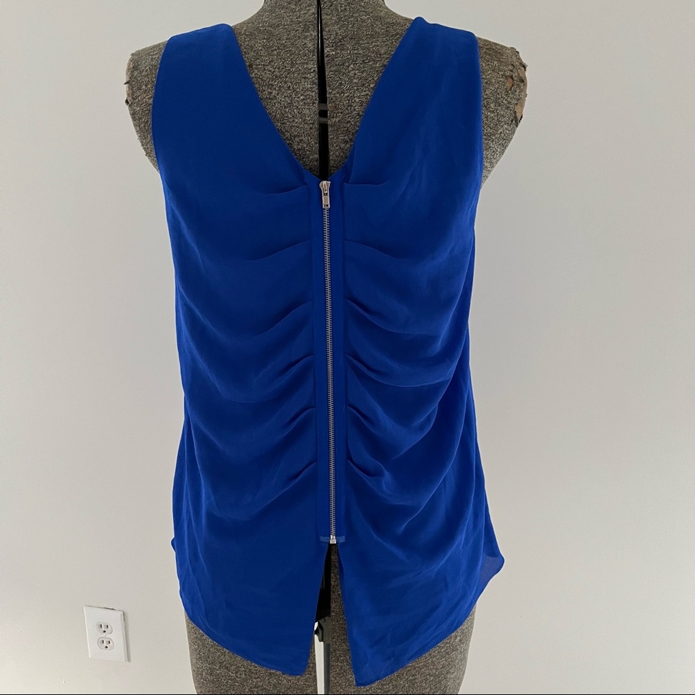 Zippered Back Sleeveless Blouse
